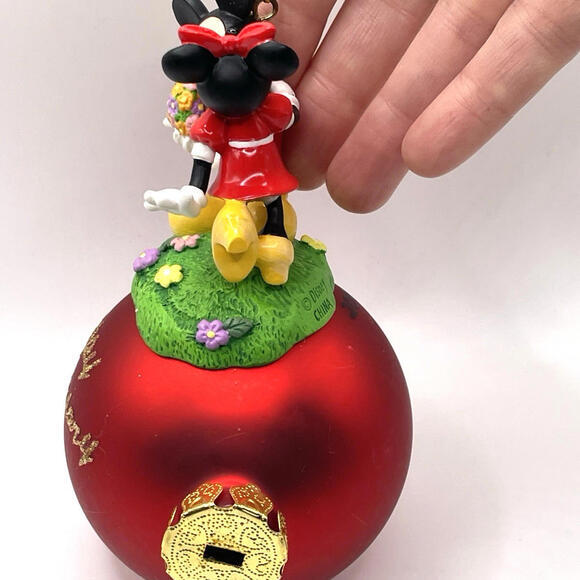 Mickey and Minnie Mouse Happy Anniversary Disney Christmas Ornament 5.5" - Picture 3 of 5